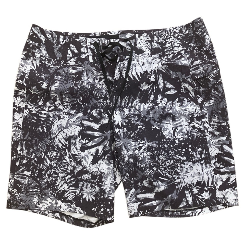 Lululemon Men's Current State Board Short 9"  Black Floral Swimming Shorts Sz 34